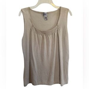 Chico's Silk blend Sleeveless Tank Top Beige Size 3 Neutral